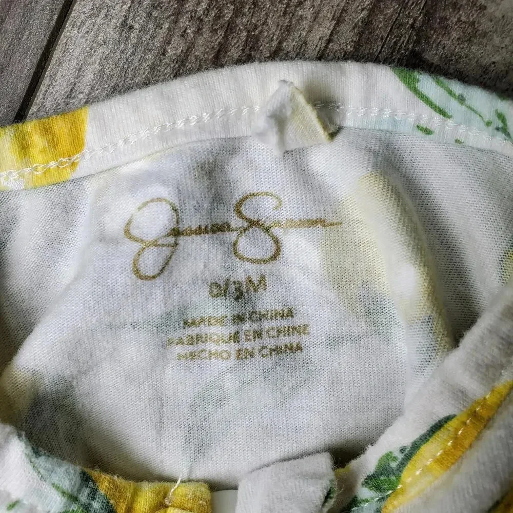 Jessica Simpson Baby Girl Lemon Footed Sleeper Pajamas Size 0/3M